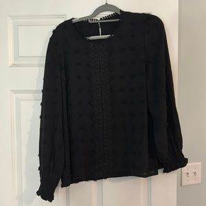 Blacks size large black  lace, crochet detail